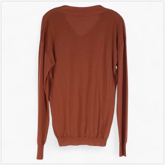 Bottega Veneta Mens 100% Cashmere Lightweight Knit V-Neck Pullover Sweater 48 - Picture 2 of 4